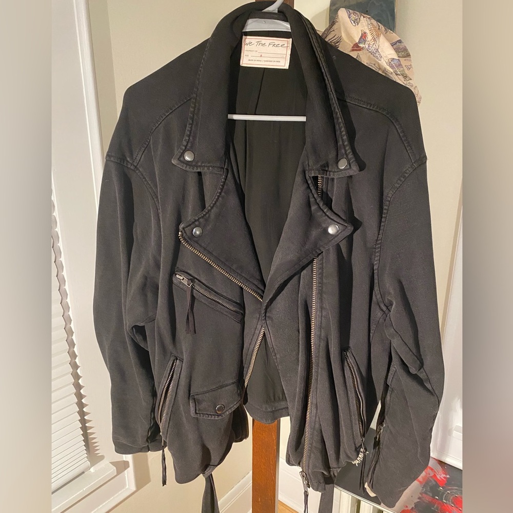 Free People Sweatshirt Moto Jacket - Picture 5 of 9